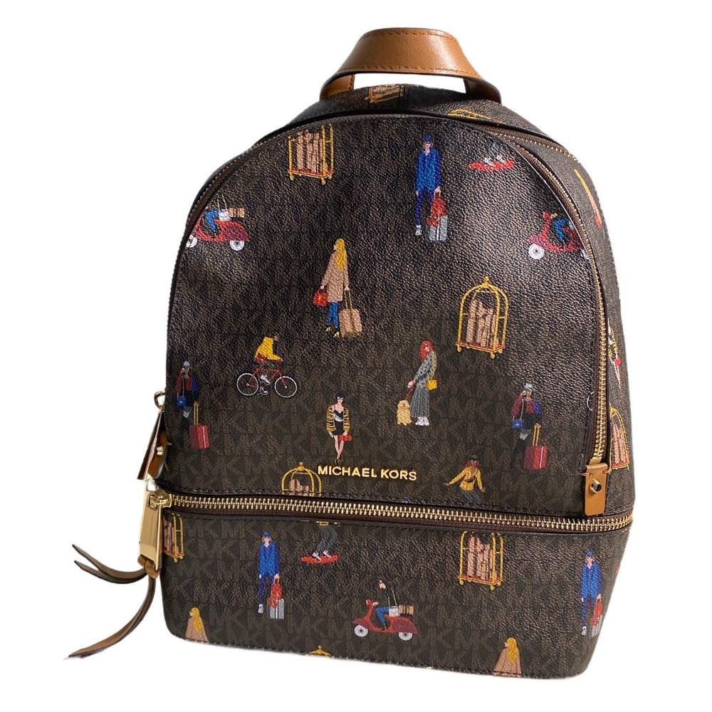 NEW Michael Kors Limited Edition Rhea Medium Jet Set Girls Travel Print Backpack - Picture 3 of 12